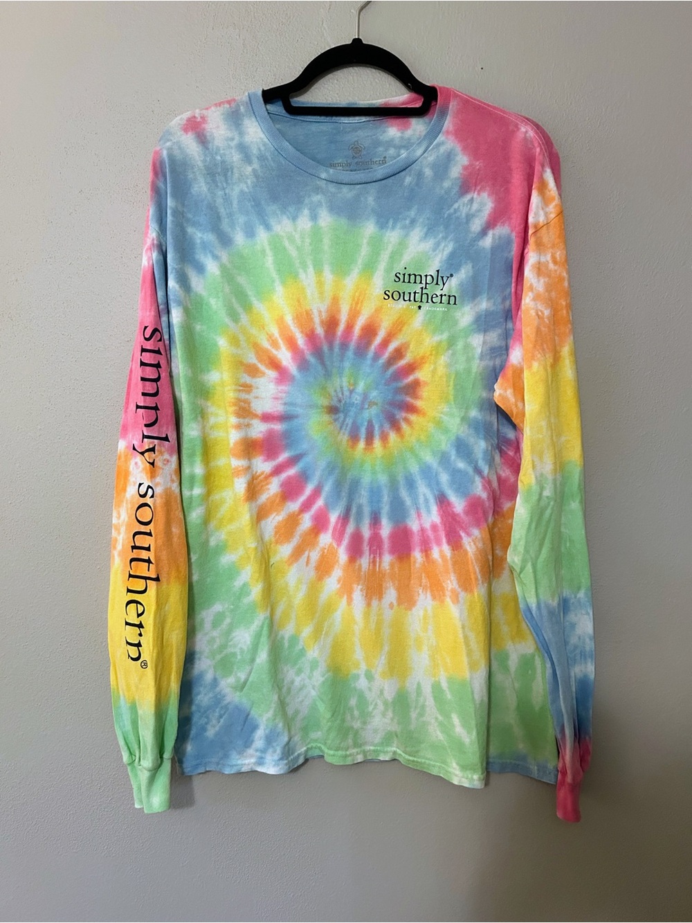Simply Southern Casual Women’s Tie-Dye Print Long Sleeve Shirt Size Large